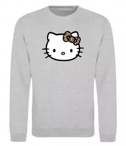 Свитшот Hello kitty leopard Серый меланж фото