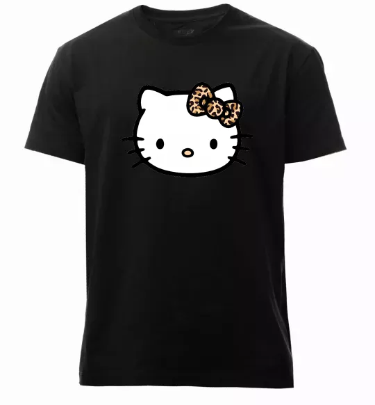 Мужская премиум футболка Hello kitty leopard Черный фото