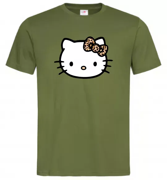 Мужская футболка Hello kitty leopard Оливковый фото