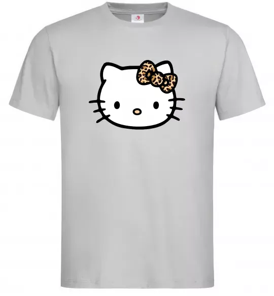Мужская футболка Hello kitty leopard Серый фото
