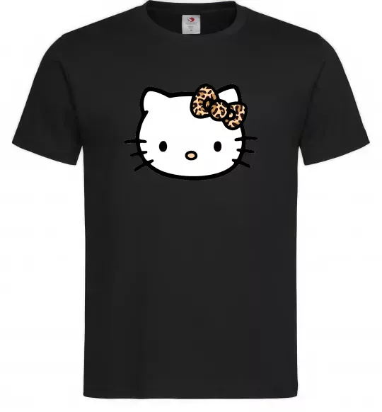 Мужская футболка Hello kitty leopard Черный фото