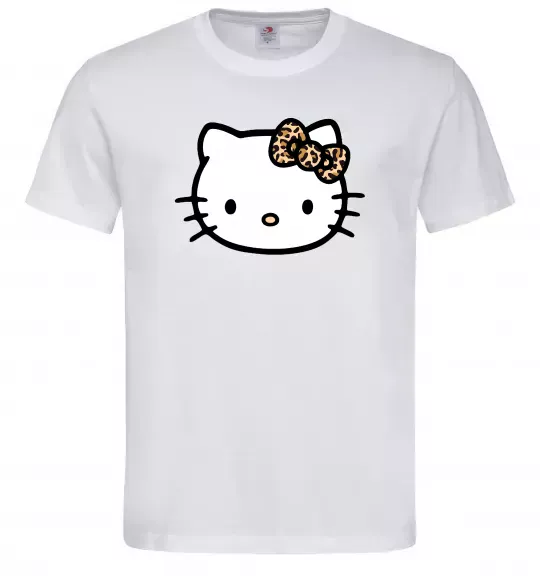 Мужская футболка Hello kitty leopard Белый фото