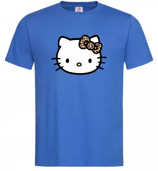 Мужская футболка Hello kitty leopard Ярко-синий фото