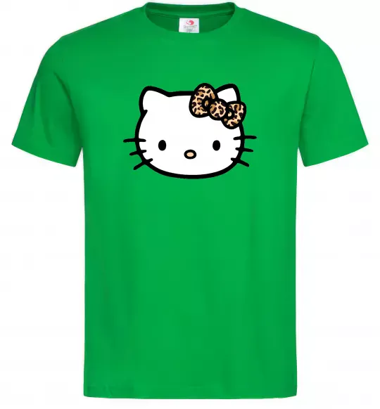Мужская футболка Hello kitty leopard Зеленый фото