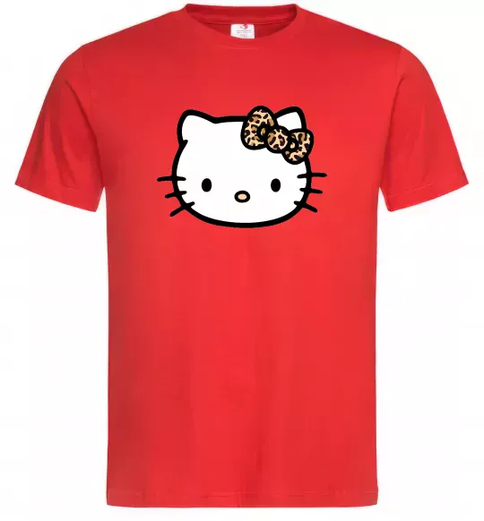 Мужская футболка Hello kitty leopard Красный фото