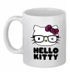 Чашка керамическая Hello kitty glasses Белый фото
