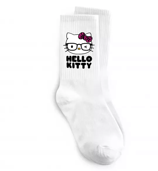 Носки Hello kitty glasses Белый фото