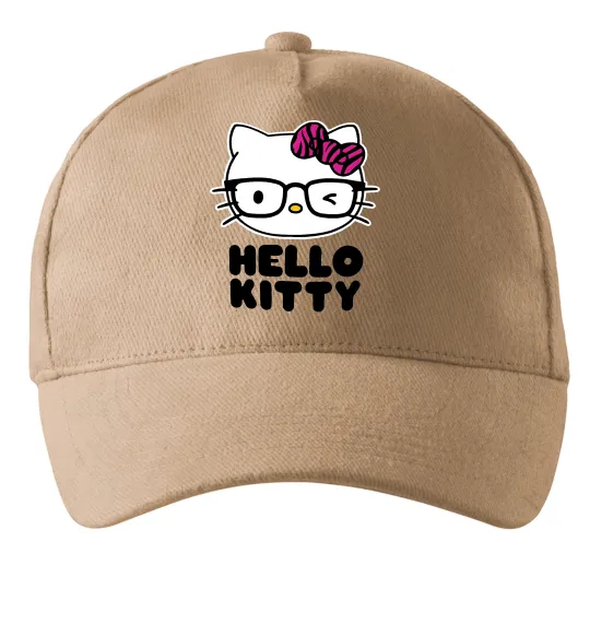 Кепка Hello kitty glasses Песочный фото