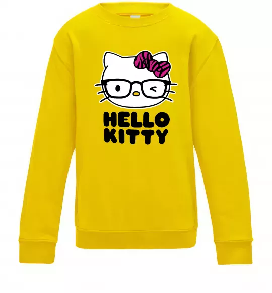 Детский Свитшот Hello kitty glasses Солнечно желтый фото