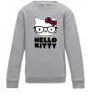 Детский Свитшот Hello kitty glasses Серый меланж фото