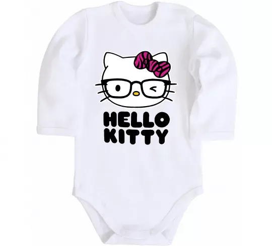 Детский боди Hello kitty glasses Белый фото