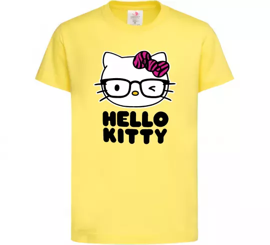Дитяча футболка Hello kitty glasses Лимонний фото