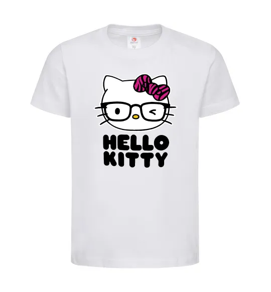 Дитяча футболка Hello kitty glasses Білий фото