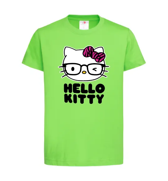 Дитяча футболка Hello kitty glasses Лаймовий фото