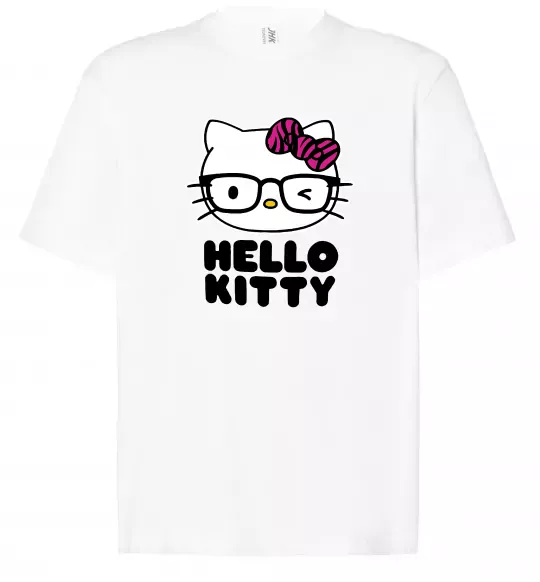 Футболка Оверсайз Hello kitty glasses Белый фото