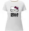 Женская премиум футболка Hello kitty glasses Белый фото