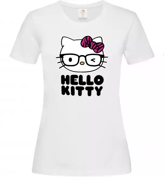Жіноча футболка Hello kitty glasses Білий фото
