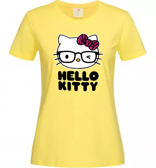Жіноча футболка Hello kitty glasses Лимонний фото