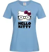 Жіноча футболка Hello kitty glasses Блакитний Жіноча футболка Hello kitty glasses Блакитний фото
