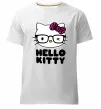 Мужская премиум футболка Hello kitty glasses Белый фото