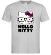 Мужская футболка Hello kitty glasses Серый фото