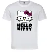 Мужская футболка Hello kitty glasses Белый фото