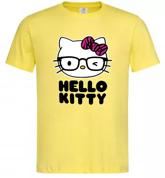 Мужская футболка Hello kitty glasses Лимонный фото