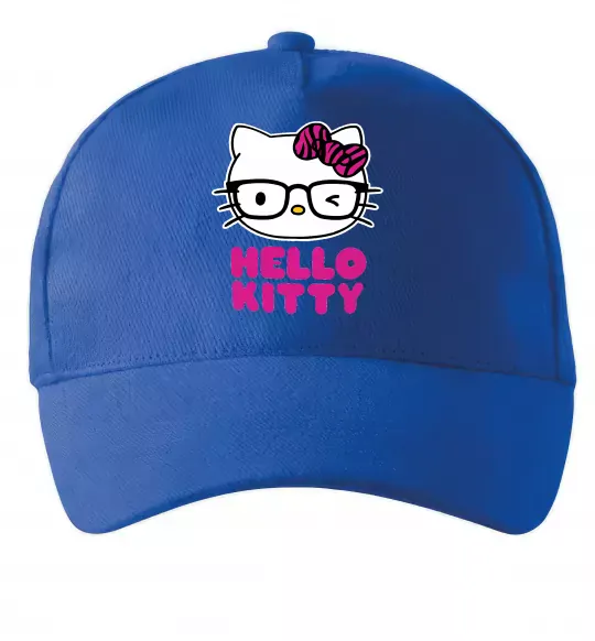Кепка Hello kitty glasses Ярко-синий фото