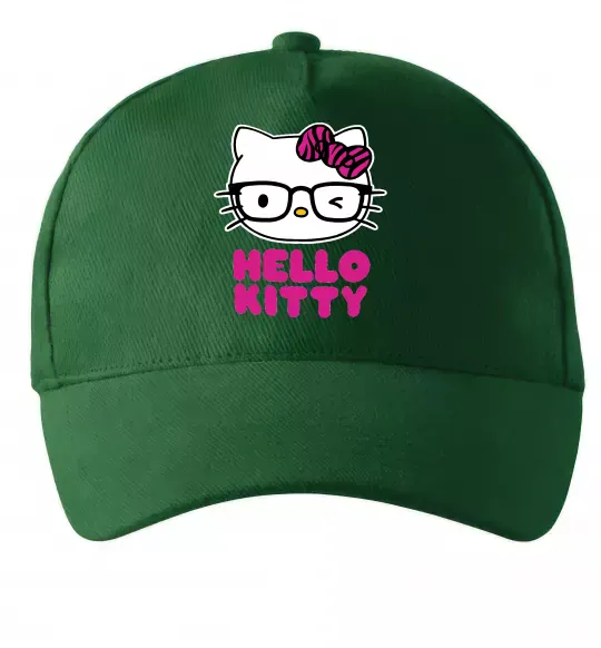 Кепка Hello kitty glasses Темно-зеленый фото