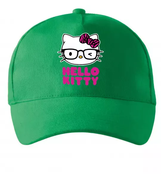 Кепка Hello kitty glasses Зеленый фото