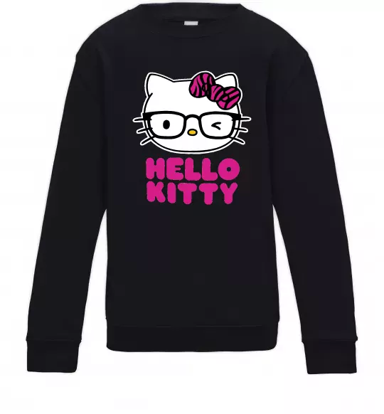 Детский Свитшот Hello kitty glasses Черный фото