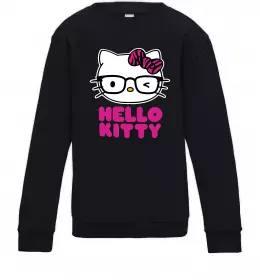 Дитячий світшот Hello kitty glasses Чорний фото