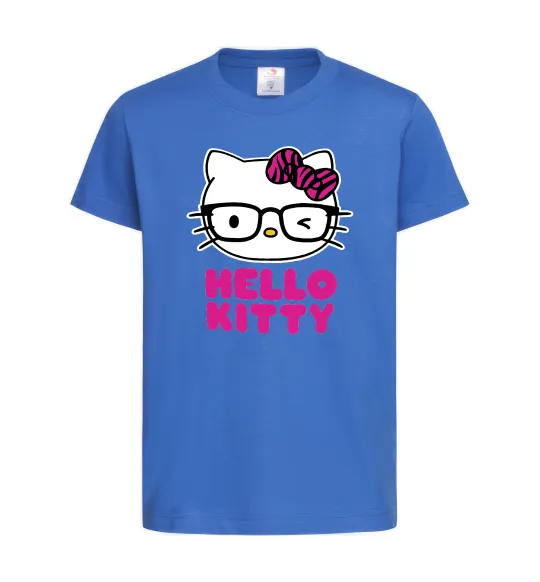 Дитяча футболка Hello kitty glasses Яскраво-синій фото