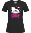 Жіноча футболка Hello kitty glasses Чорний Жіноча футболка Hello kitty glasses Чорний фото