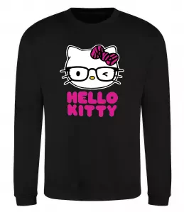 Свитшот Hello kitty glasses Черный фото