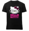 Мужская премиум футболка Hello kitty glasses Черный фото