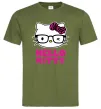 Мужская футболка Hello kitty glasses Оливковый фото