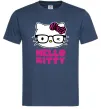 Мужская футболка Hello kitty glasses Темно-синий фото