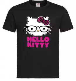 Чоловіча футболка Hello kitty glasses Чорний фото