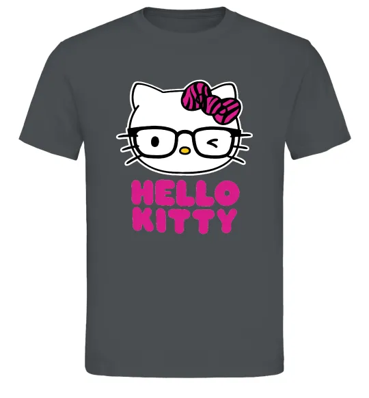 Мужская футболка Hello kitty glasses Графит фото