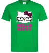 Мужская футболка Hello kitty glasses Зеленый фото