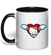 Чашка з кольоровою ручкою Hello kitty cupid Чорний Чашка з кольоровою ручкою Hello kitty cupid Чорний фото