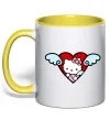 Чашка с цветной ручкой Hello kitty cupid Лимонный фото