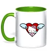 Чашка з кольоровою ручкою Hello kitty cupid Зелений Чашка з кольоровою ручкою Hello kitty cupid Зелений фото