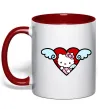 Чашка з кольоровою ручкою Hello kitty cupid Червоний Чашка з кольоровою ручкою Hello kitty cupid Червоний фото