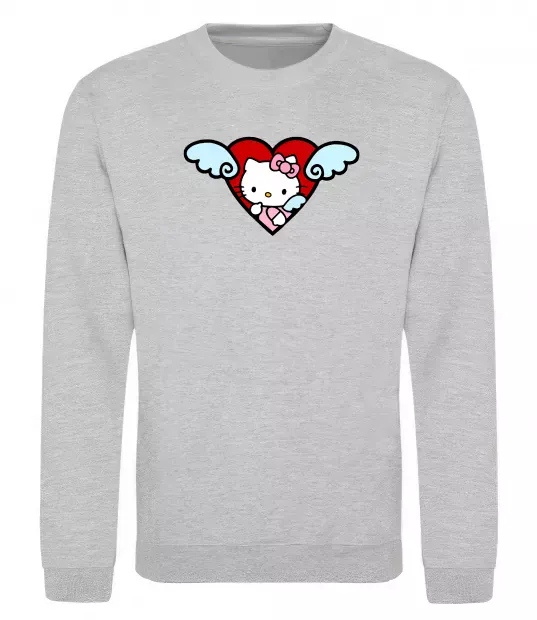 Світшот Hello kitty cupid Сірий меланж фото