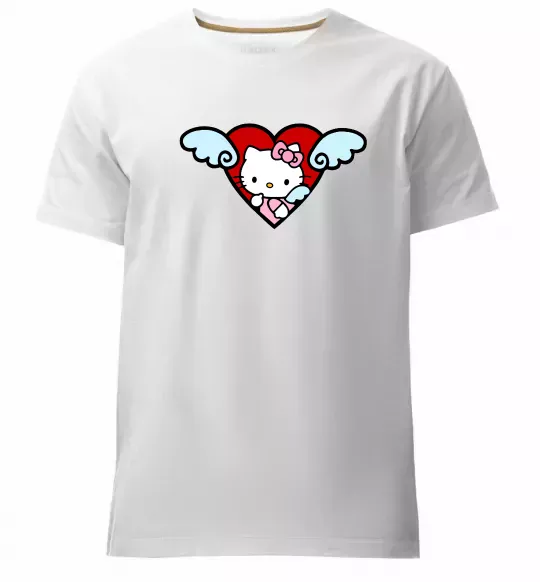 Мужская премиум футболка Hello kitty cupid Белый фото