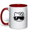 Чашка с цветной ручкой Hello kitty cool glasses Красный фото