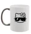 Чашка с цветной ручкой Hello kitty cool glasses Серебро фото