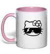 Чашка с цветной ручкой Hello kitty cool glasses Нежно розовый фото